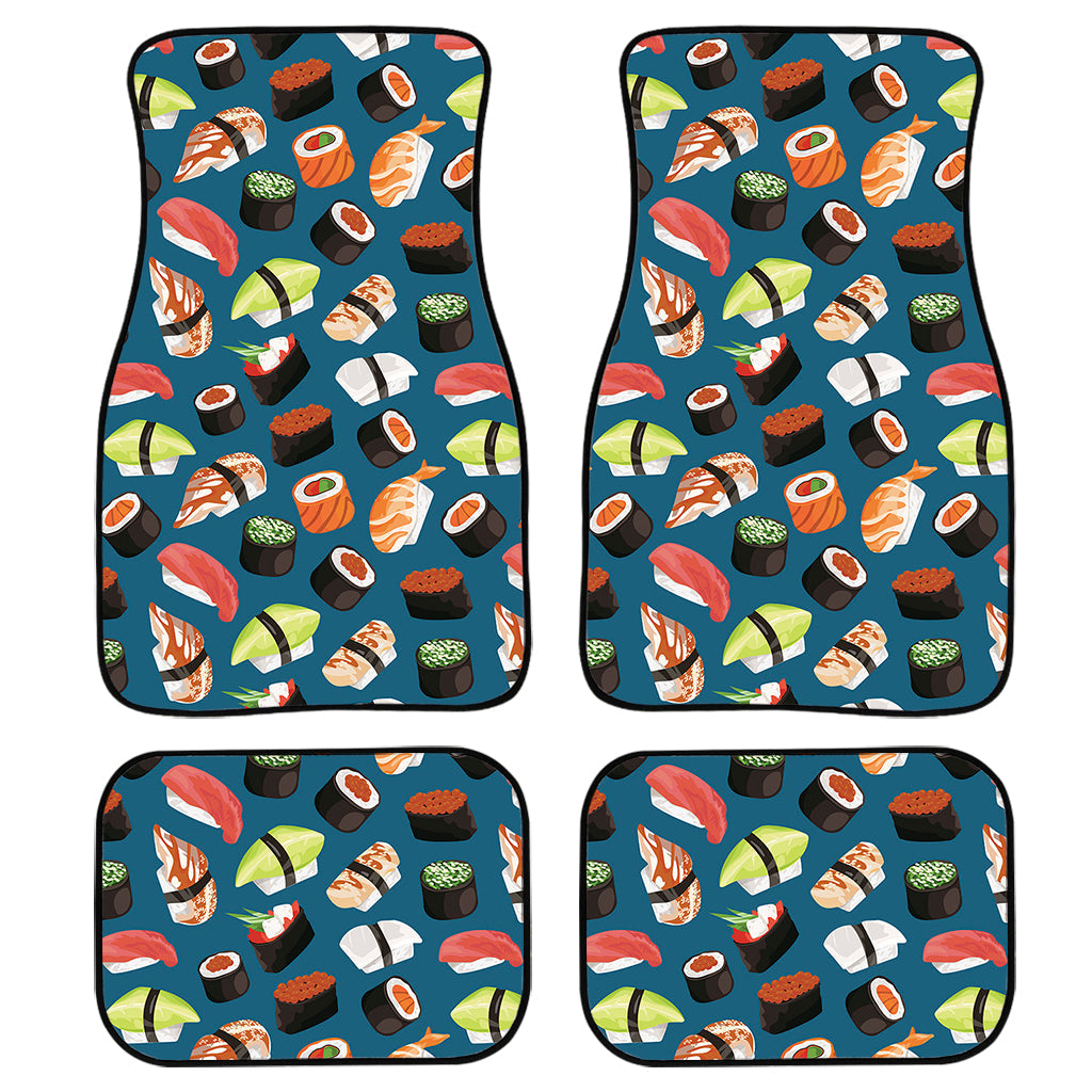 Colorful Sushi Pattern Print Front And Back Car Floor Mats/ Front Car Mat