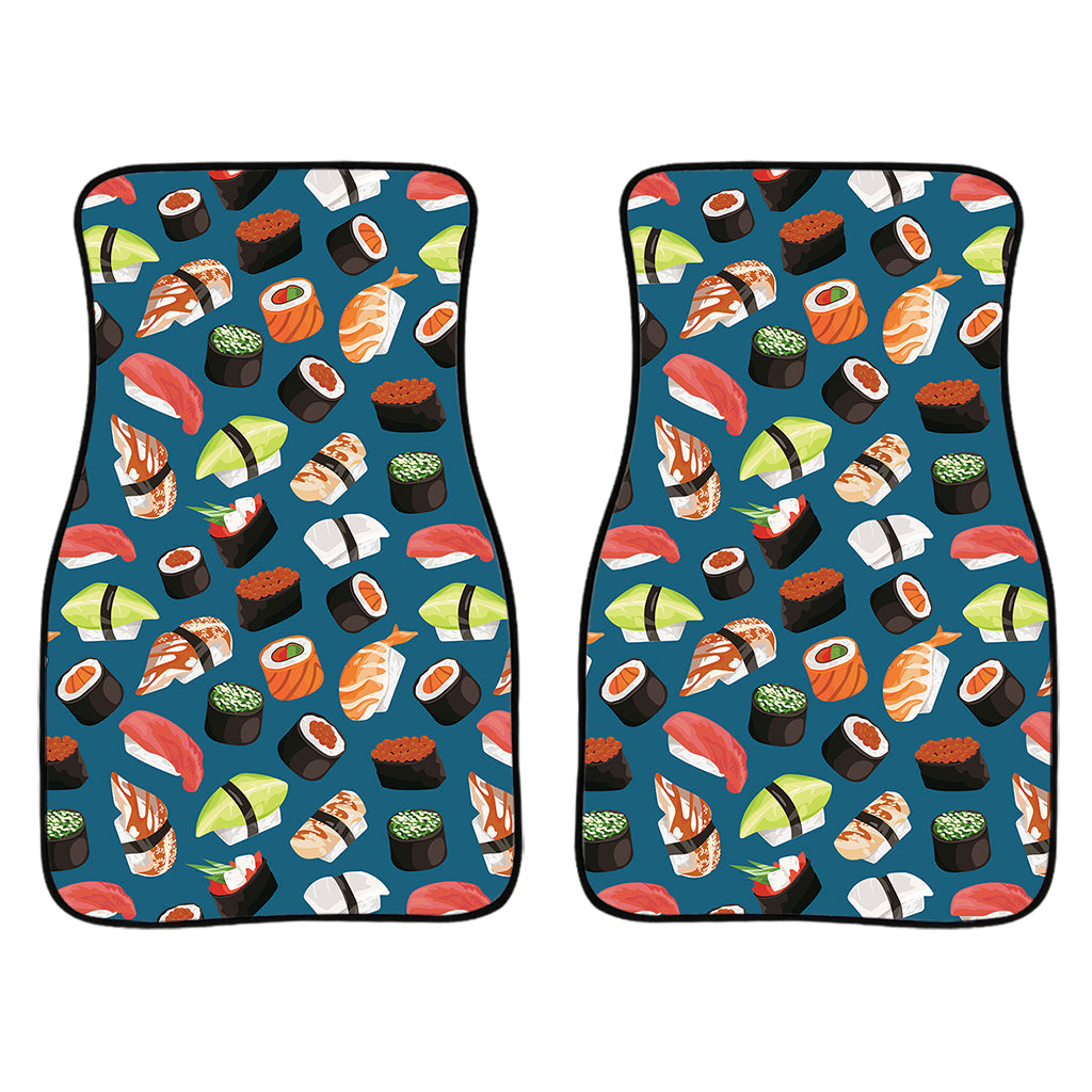 Colorful Sushi Pattern Print Front And Back Car Floor Mats/ Front Car Mat