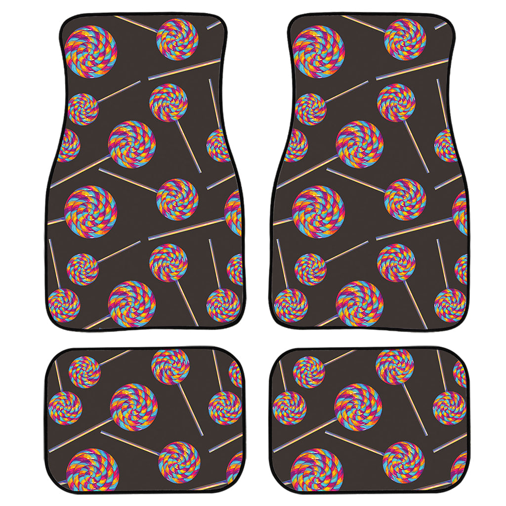 Colorful Swirl Lollipop Pattern Print Front And Back Car Floor Mats/ Front Car Mat