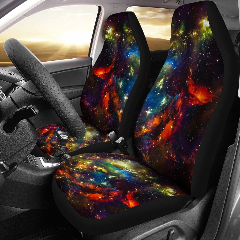 Colorful Universe Galaxy Space Print Universal Fit Car Seat Covers