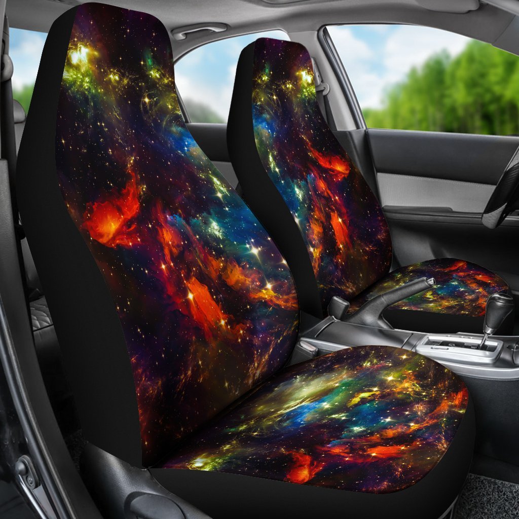 Colorful Universe Galaxy Space Print Universal Fit Car Seat Covers