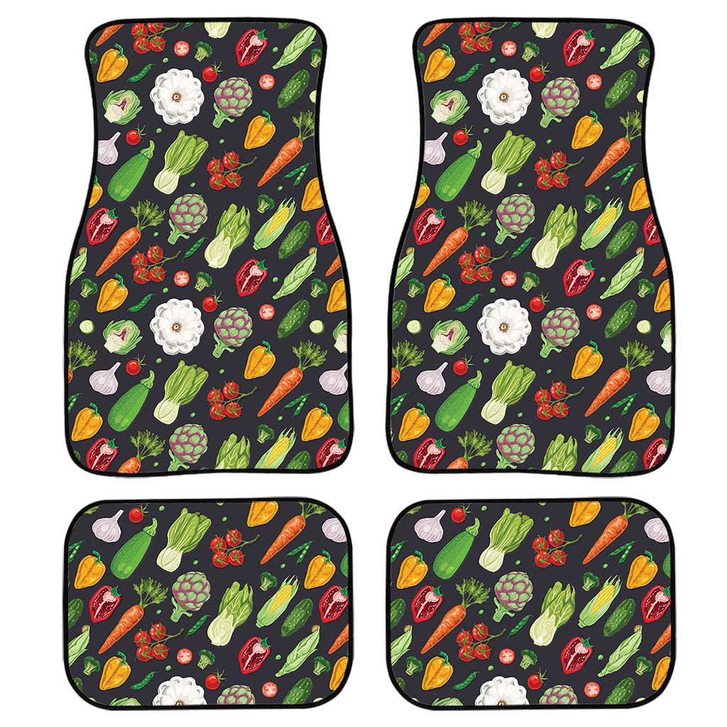 Colorful Vegetable Pattern Print Front And Back Car Floor Mats/ Front Car Mat