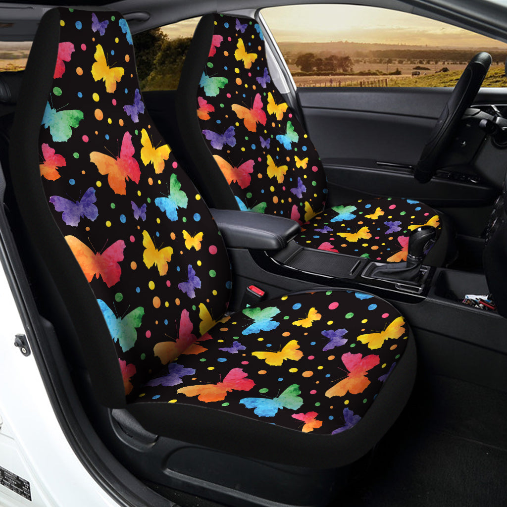 Colorful Watercolor Butterfly Print Universal Fit Car Seat Covers