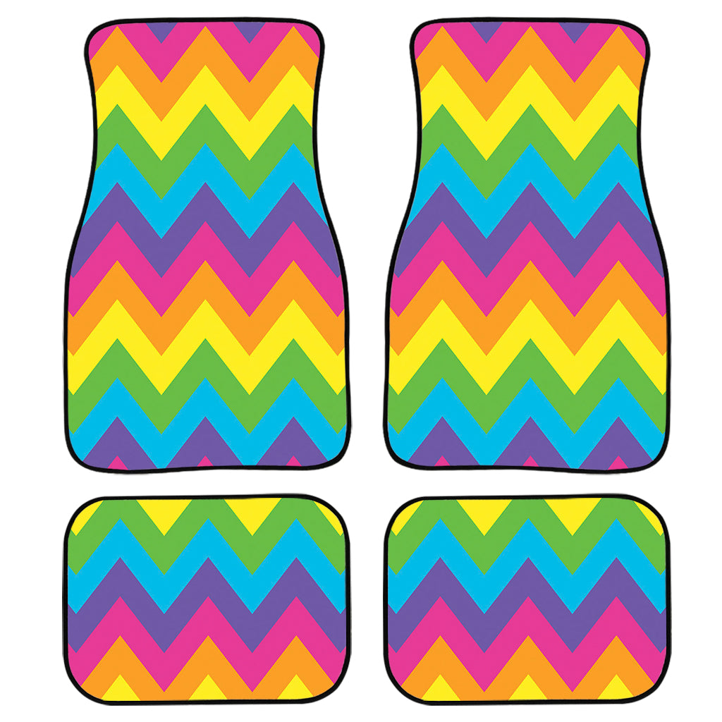 Colorful Zigzag Pattern Print Front And Back Car Floor Mats/ Front Car Mat