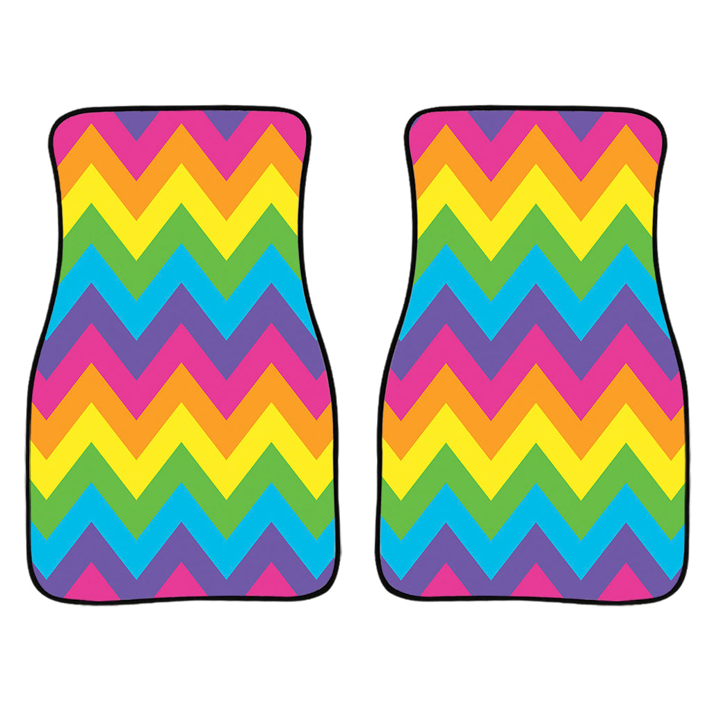 Colorful Zigzag Pattern Print Front And Back Car Floor Mats/ Front Car Mat