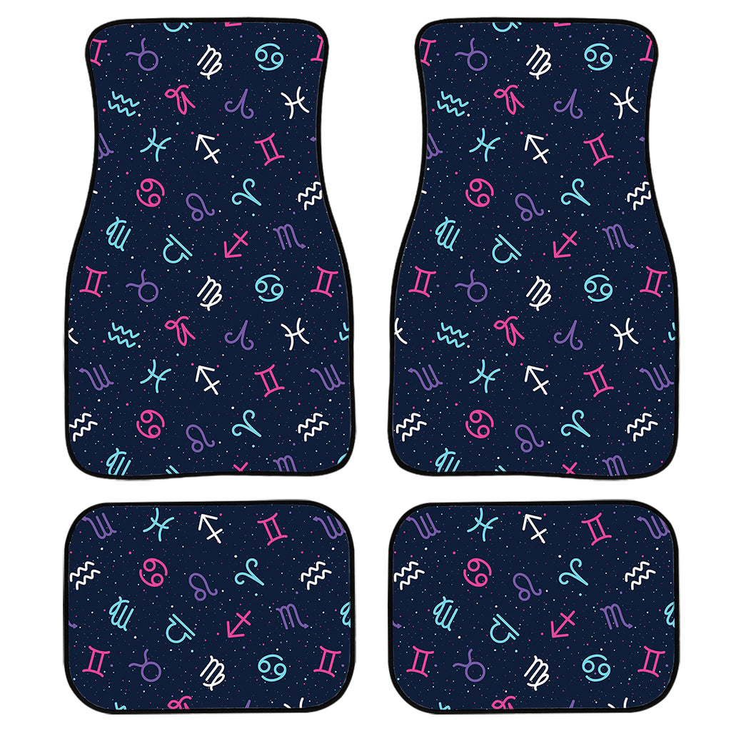 Colorful Zodiac Symbols Pattern Print Front And Back Car Floor Mats/ Front Car Mat