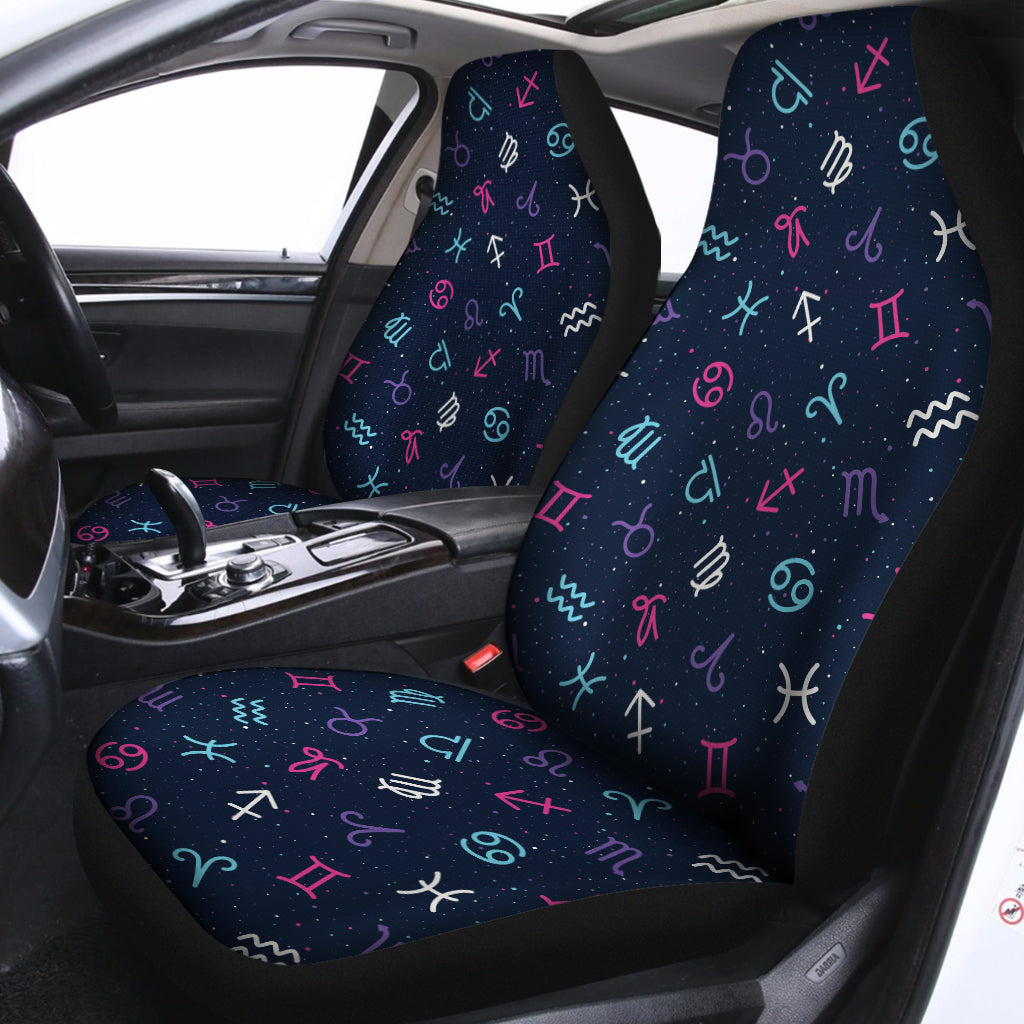 Colorful Zodiac Symbols Pattern Print Universal Fit Car Seat Covers