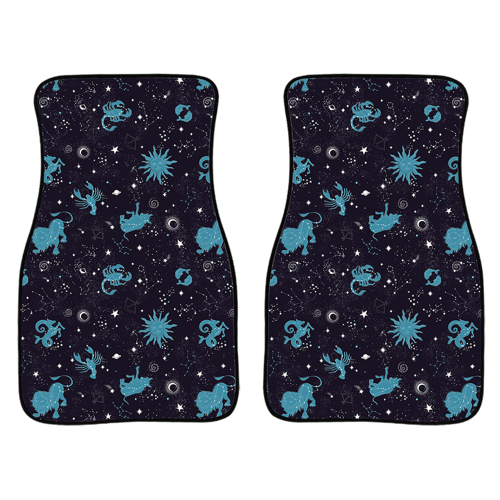Constellation Zodiac Signs Pattern Print Front And Back Car Floor Mats/ Front Car Mat