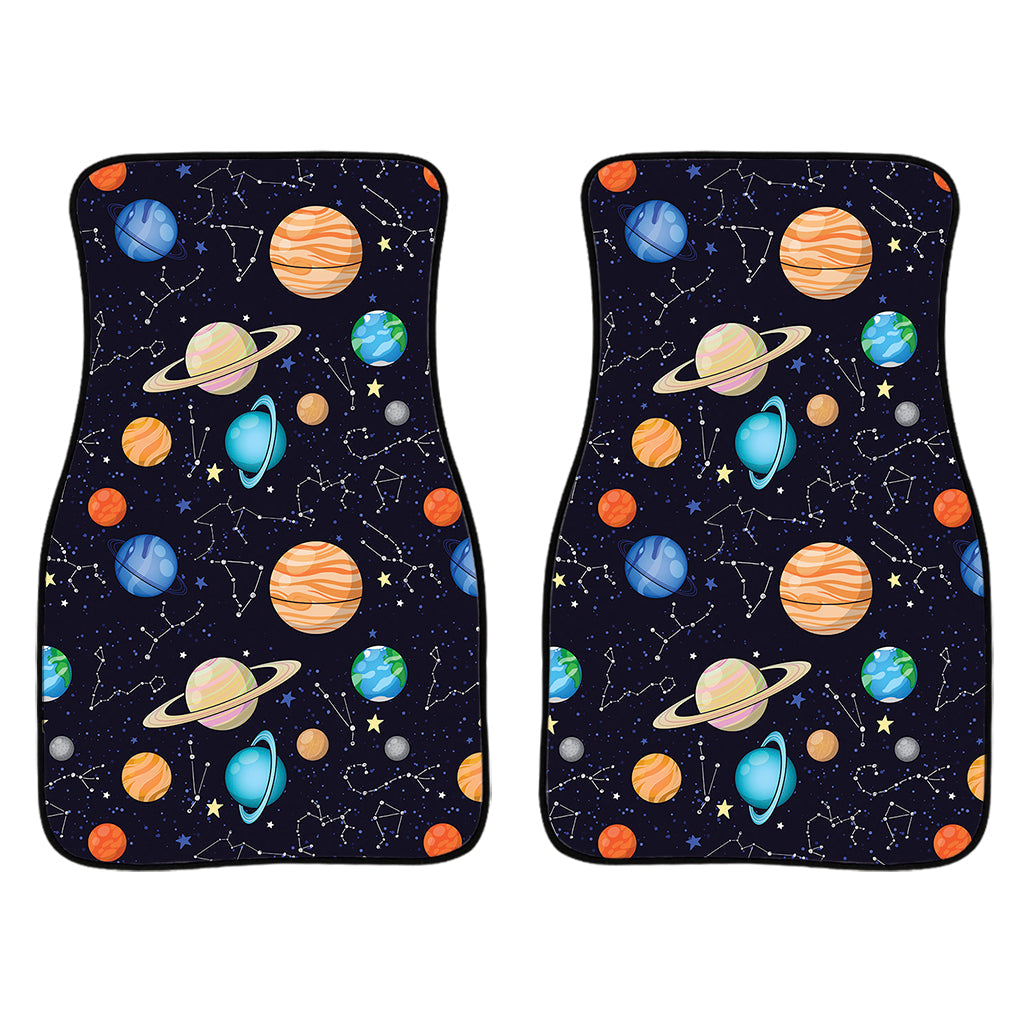 Constellations And Planets Pattern Print Front And Back Car Floor Mats/ Front Car Mat