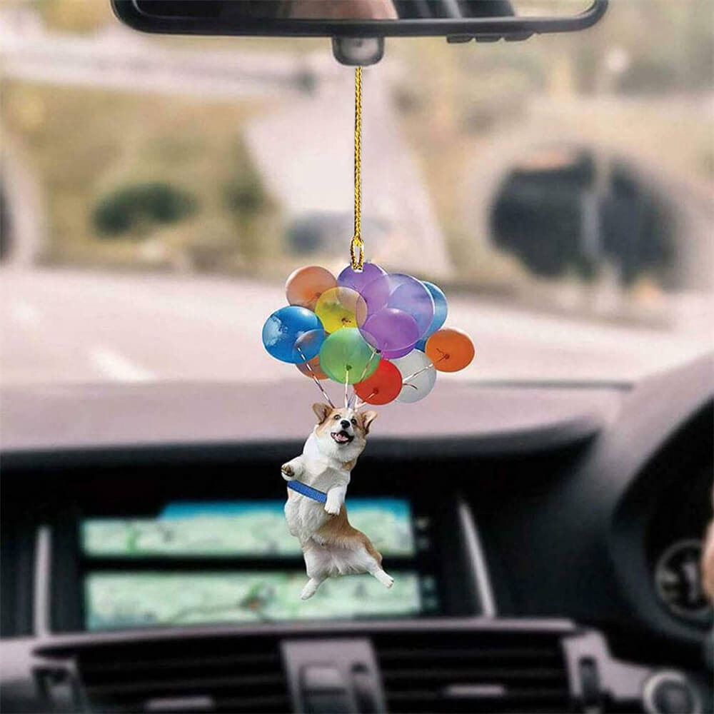 Corgi Dog Fly With Bubbles Car Hanging Ornament Dog Ornament Coolspod