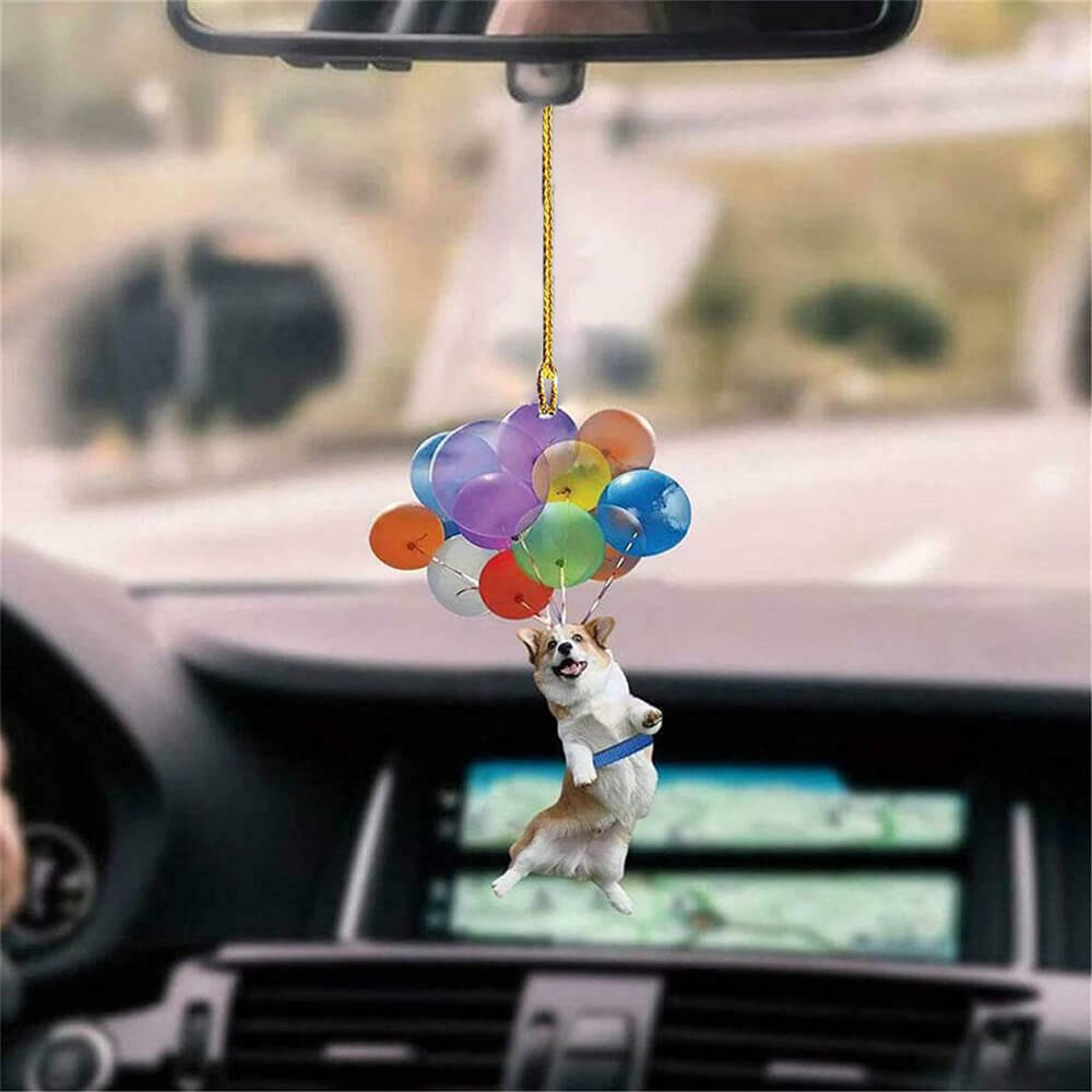 Corgi Dog Fly With Bubbles Car Hanging Ornament Dog Ornament Coolspod