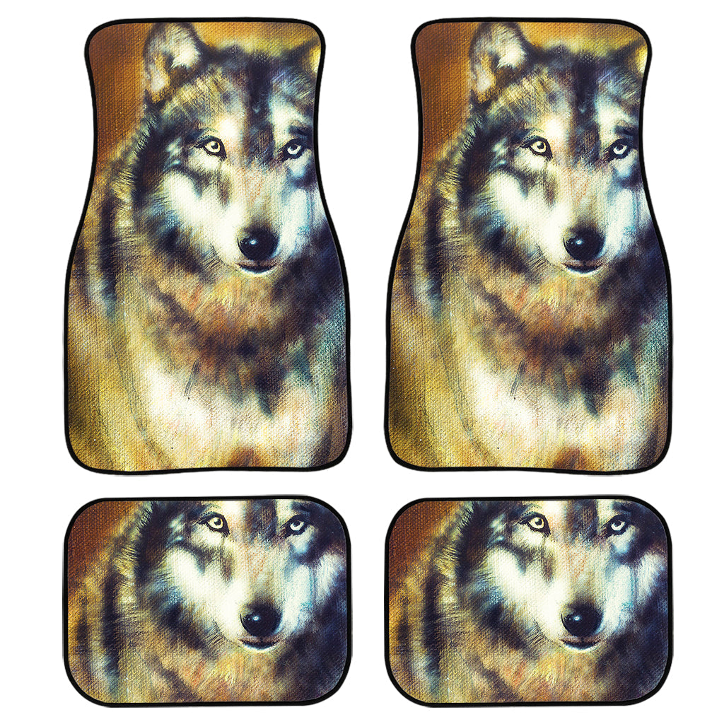 Cosmic Wolf Portrait Print Front And Back Car Floor Mats/ Front Car Mat