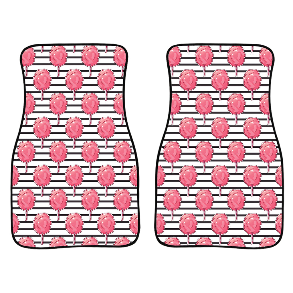 Cotton Candy Striped Pattern Print Front And Back Car Floor Mats/ Front Car Mat
