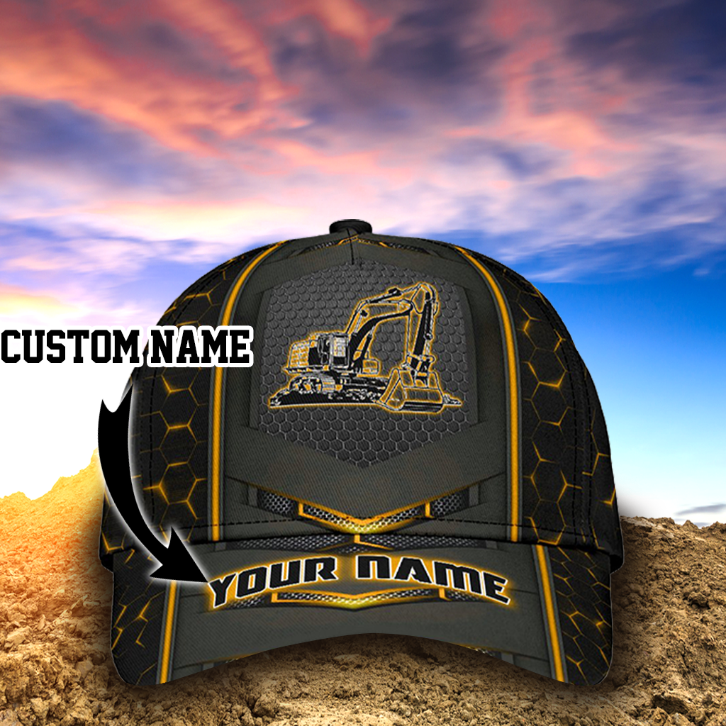 Personalized Excavator Heavy Equipment Cap Hat For Man And Women/ Gift To Excavator Man