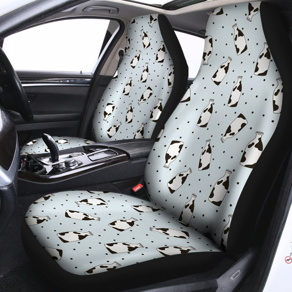 Cow Milk Bottle Pattern Print Universal Fit Car Seat Covers