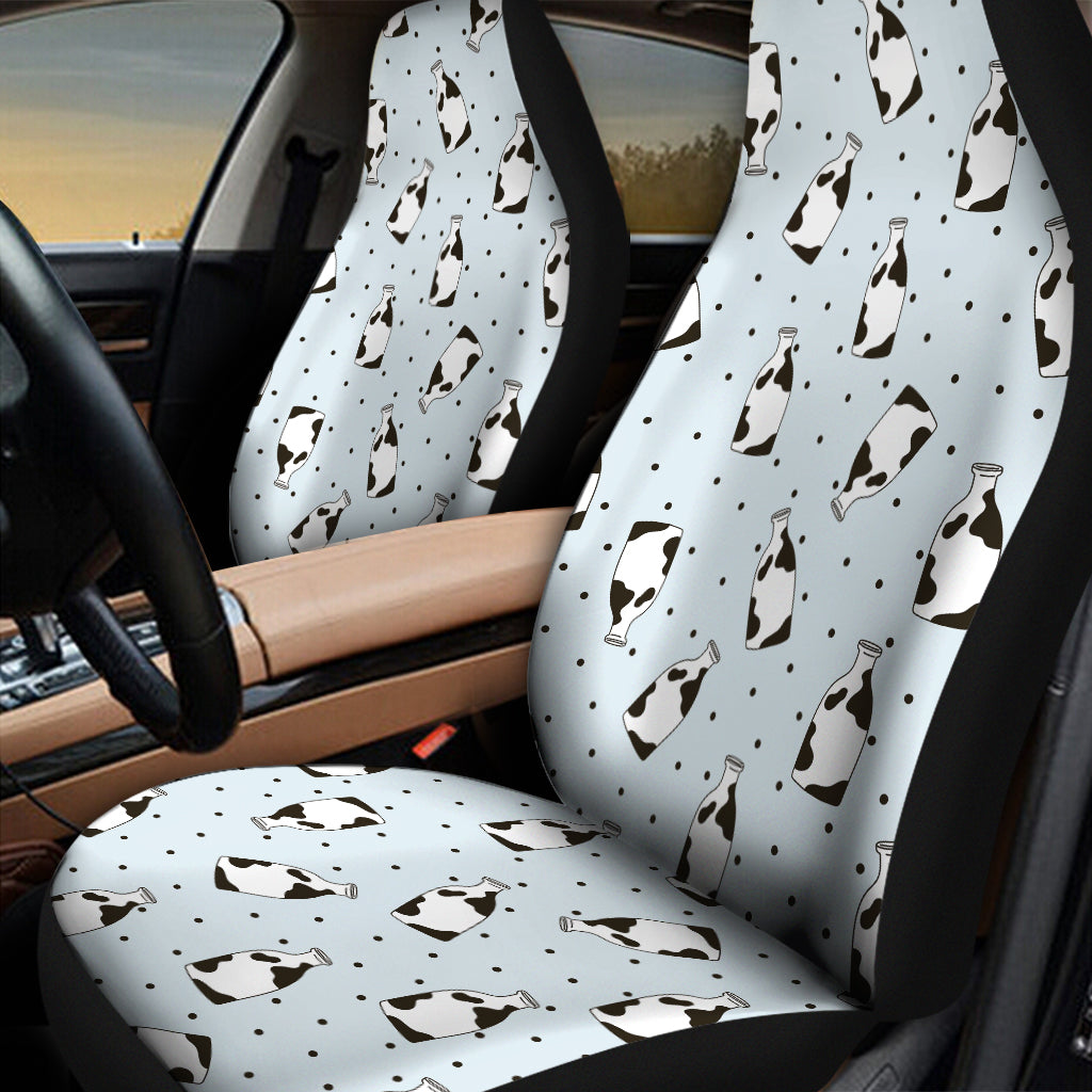 Cow Milk Bottle Pattern Print Universal Fit Car Seat Covers