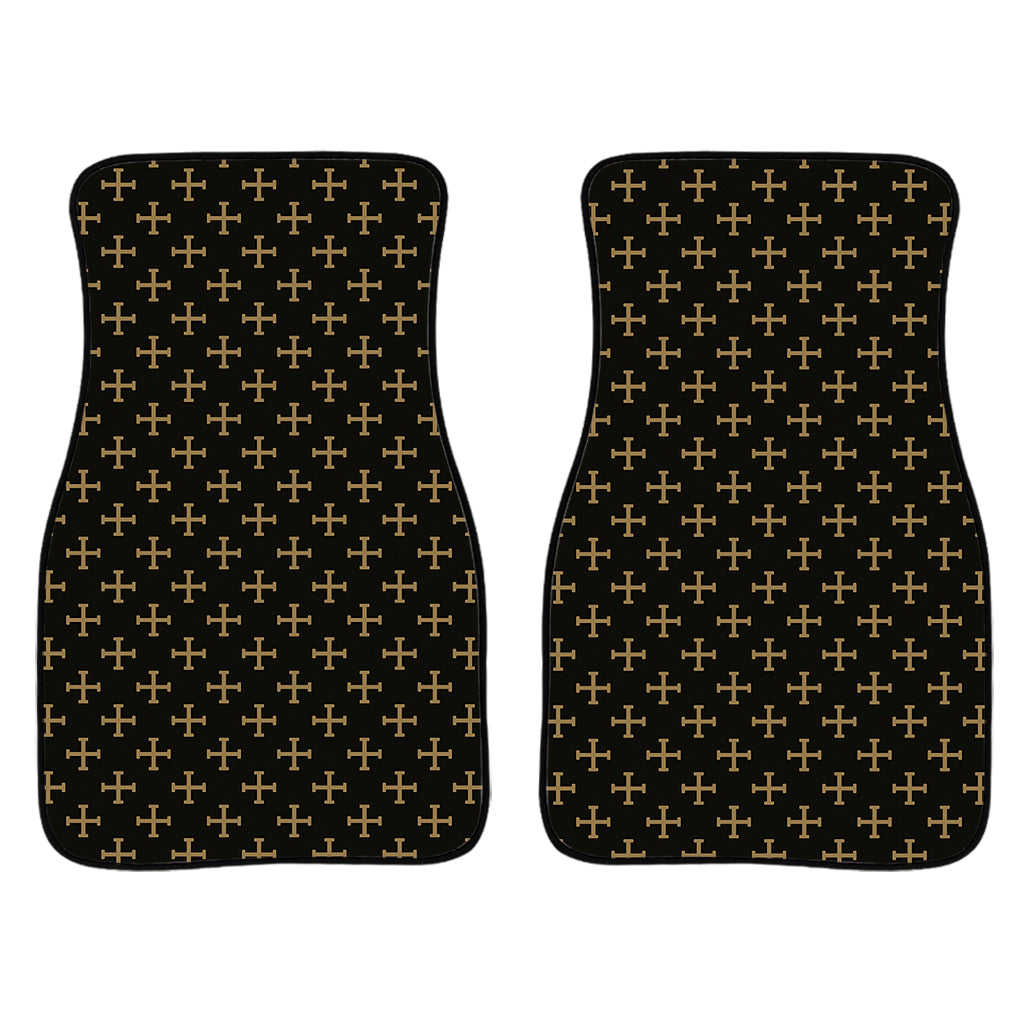 Cross Orthodox Pattern Print Front And Back Car Floor Mats/ Front Car Mat