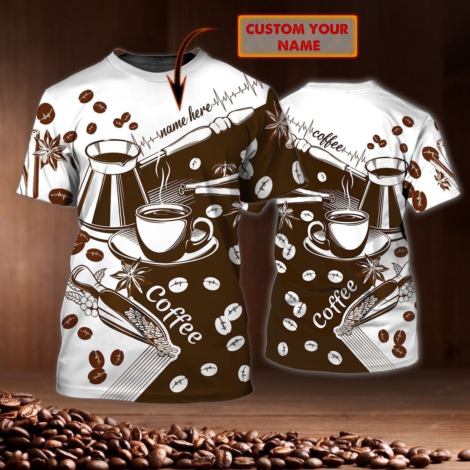 Personalized Coffee Love Shirt Men Women 3D All Over Print Coffee Bartender Tshirt Gift For Barista
