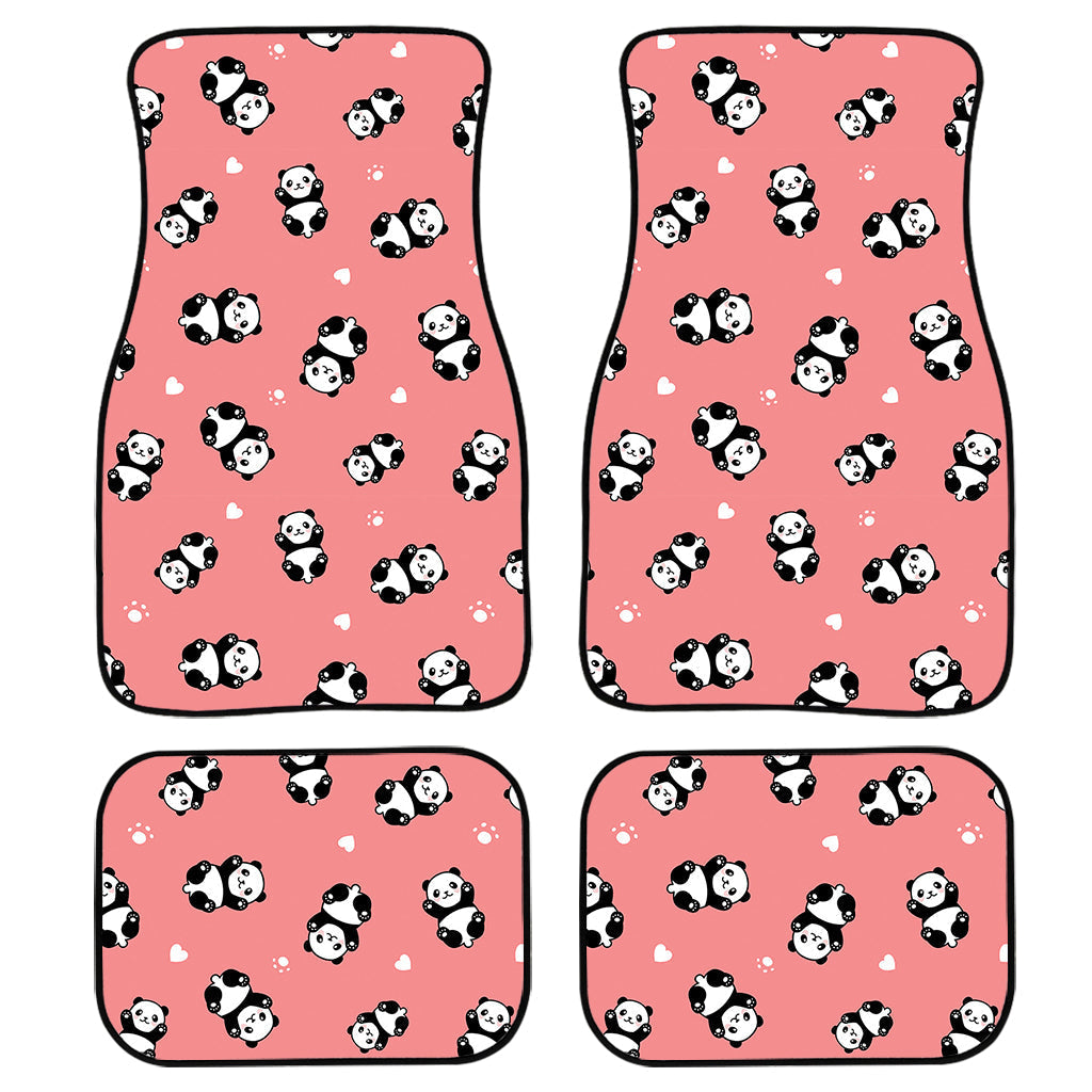 Cute Baby Panda Pattern Print Front And Back Car Floor Mats/ Front Car Mat