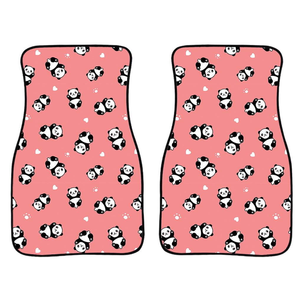 Cute Baby Panda Pattern Print Front And Back Car Floor Mats/ Front Car Mat