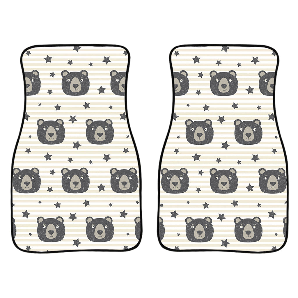 Cute Black Bear Pattern Print Front And Back Car Floor Mats/ Front Car Mat