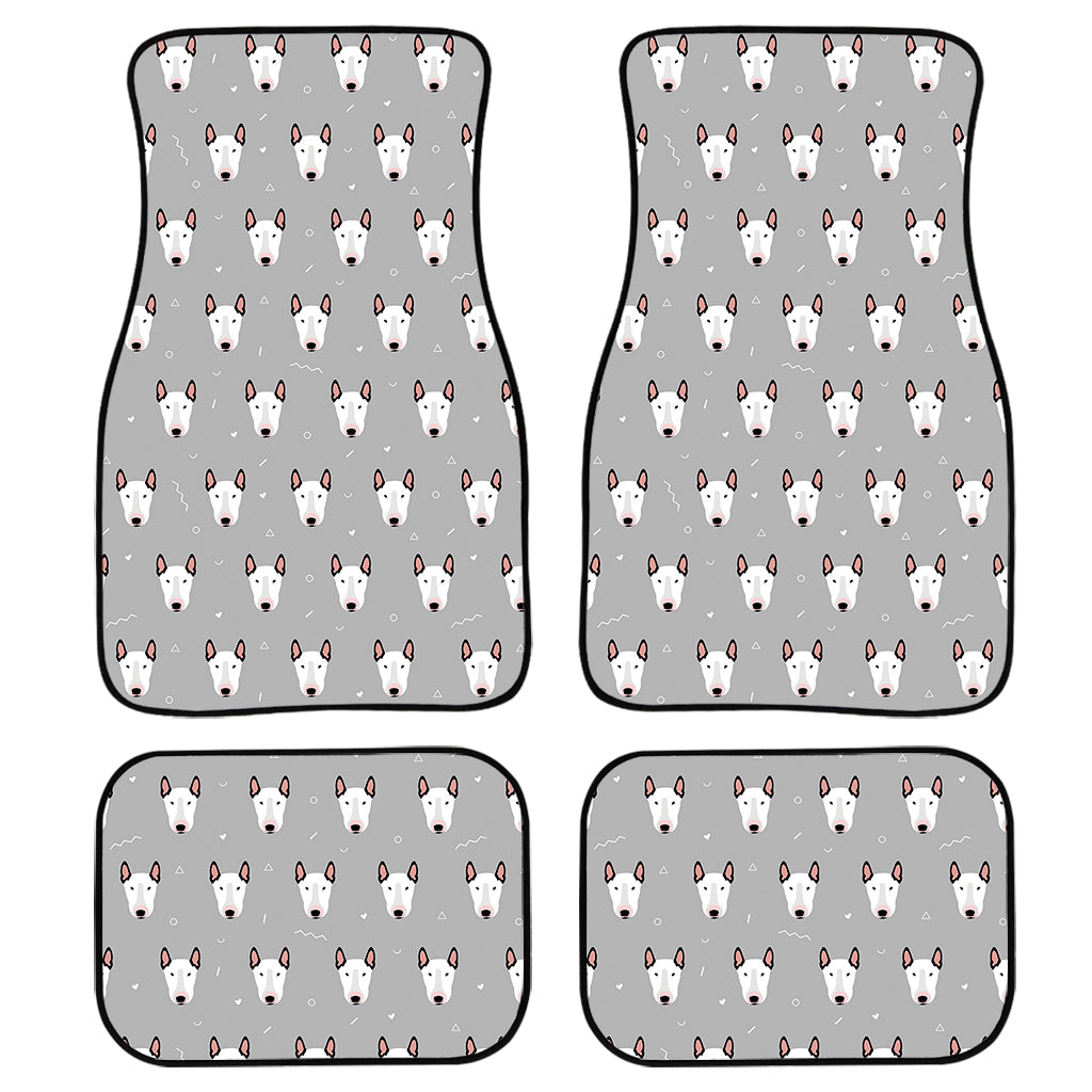 Cute Bull Terrier Faces Pattern Print Front And Back Car Floor Mats/ Front Car Mat