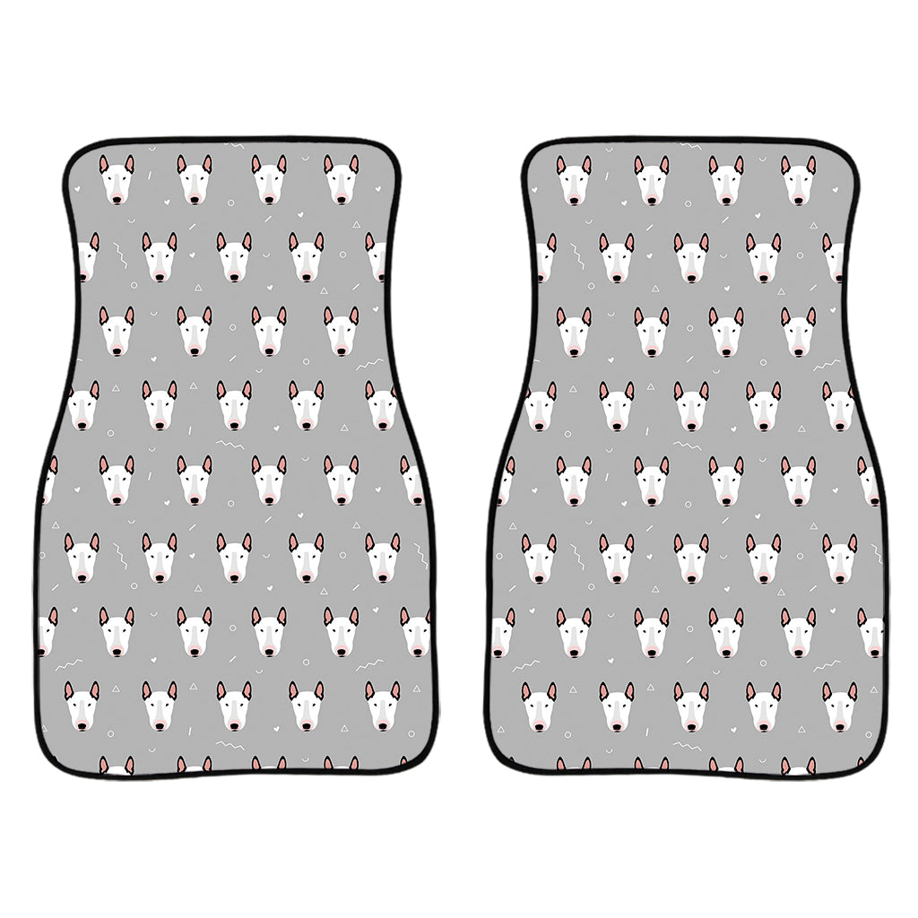 Cute Bull Terrier Faces Pattern Print Front And Back Car Floor Mats/ Front Car Mat