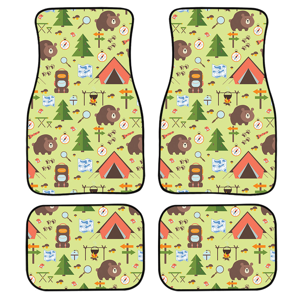Cute Camping Pattern Print Front And Back Car Floor Mats/ Front Car Mat