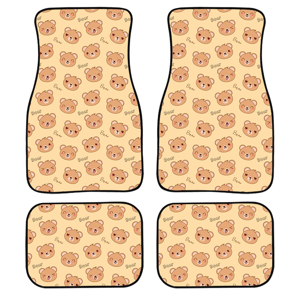 Cute Cartoon Baby Bear Pattern Print Front And Back Car Floor Mats/ Front Car Mat