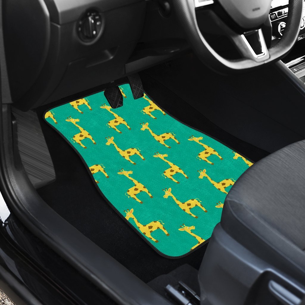 Cute Cartoon Giraffe Pattern Print Front And Back Car Floor Mats/ Front Car Mat