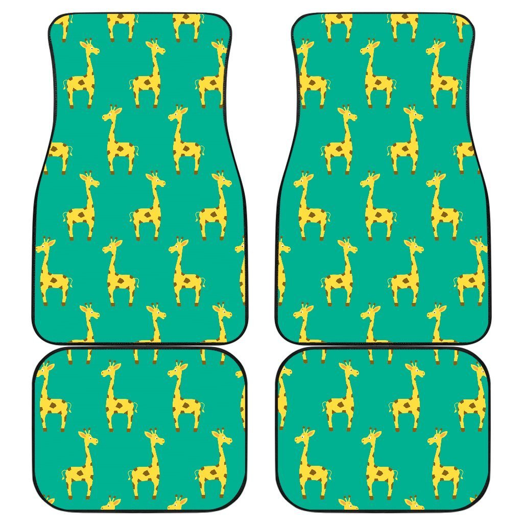 Cute Cartoon Giraffe Pattern Print Front And Back Car Floor Mats/ Front Car Mat