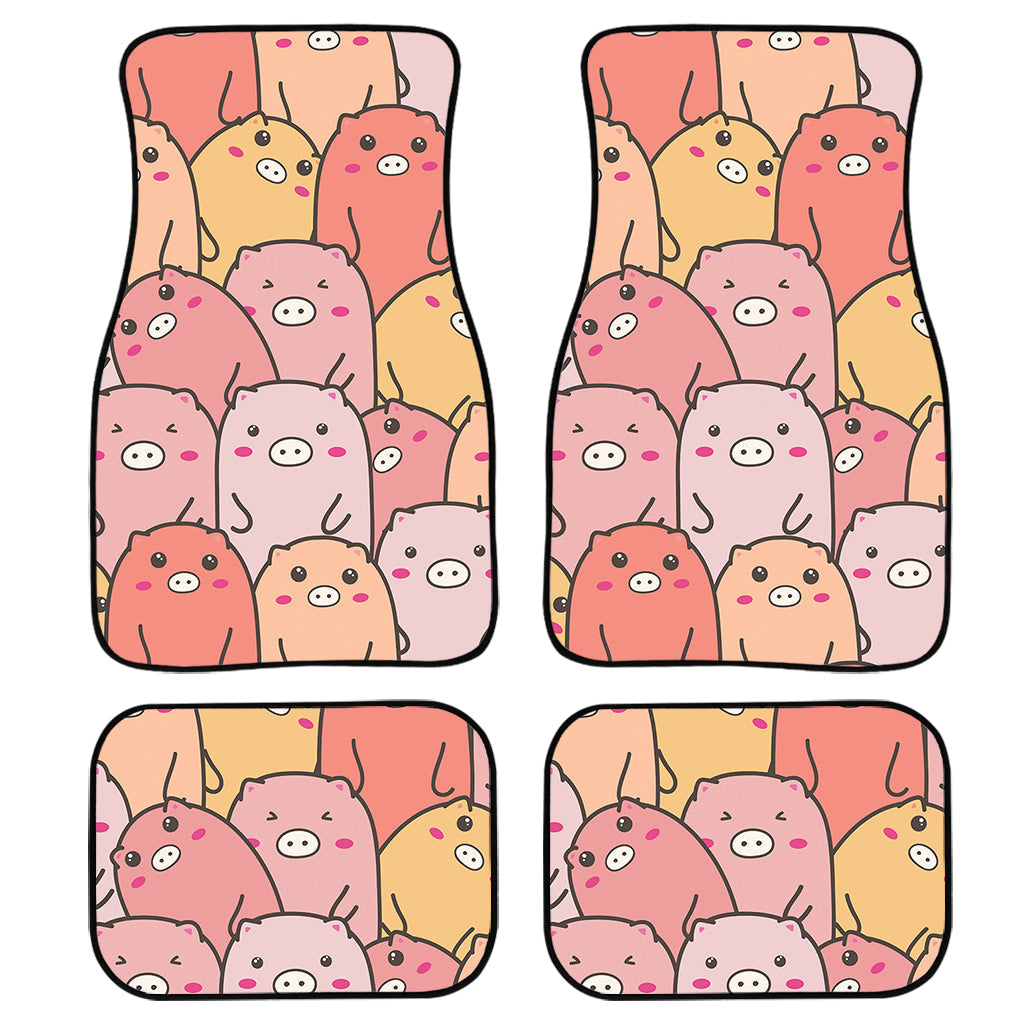 Cute Cartoon Pig Pattern Print Front And Back Car Floor Mats/ Front Car Mat