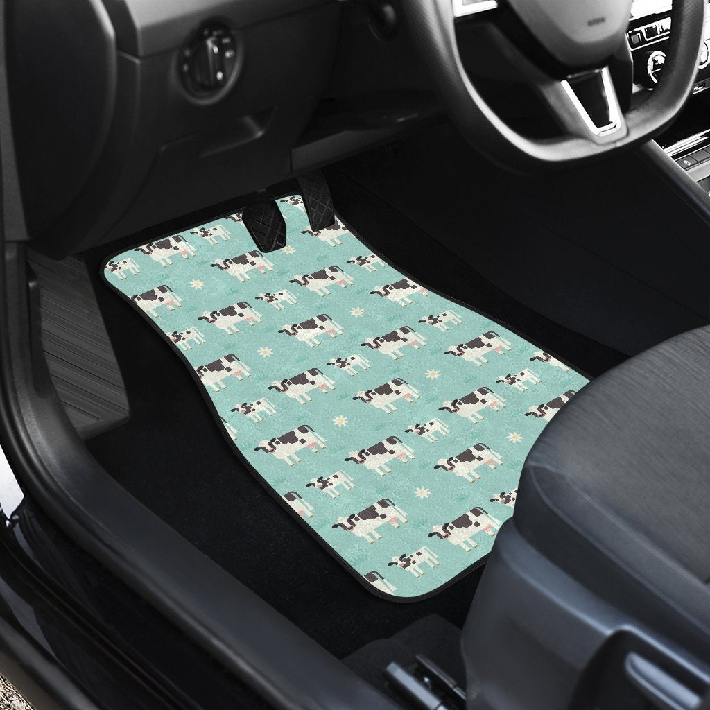 Cute Cow And Baby Cow Pattern Print Front And Back Car Floor Mats/ Front Car Mat