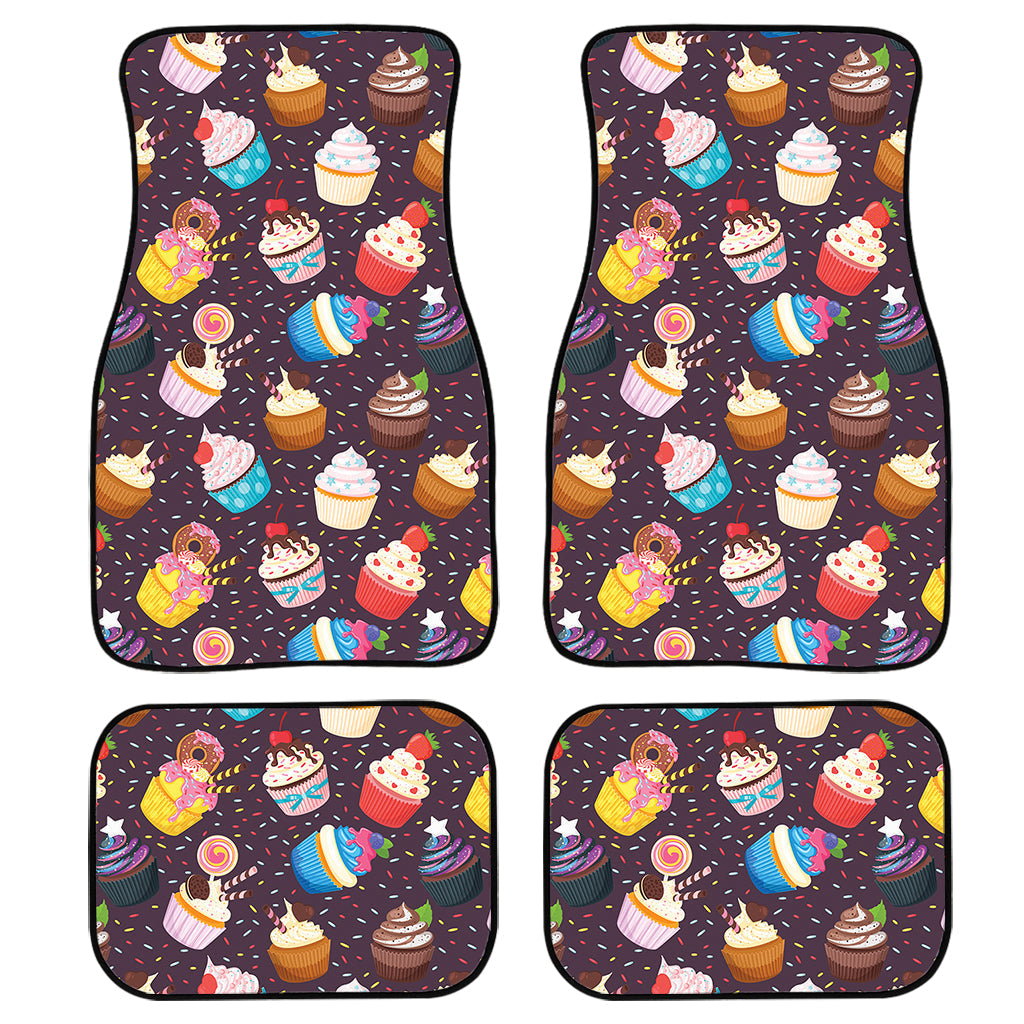 Cute Cupcake Pattern Print Front And Back Car Floor Mats/ Front Car Mat