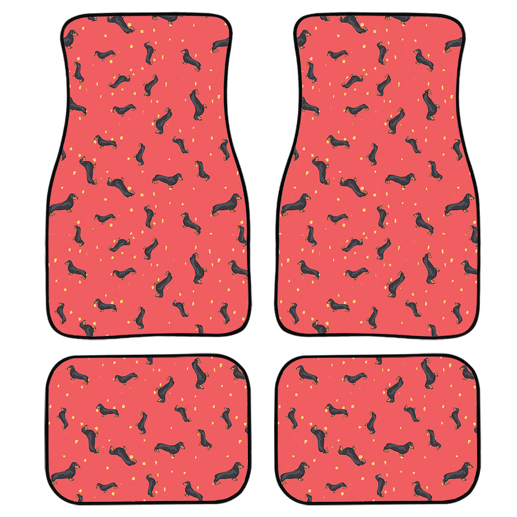 Cute Dachshund Pattern Print Front And Back Car Floor Mats/ Front Car Mat