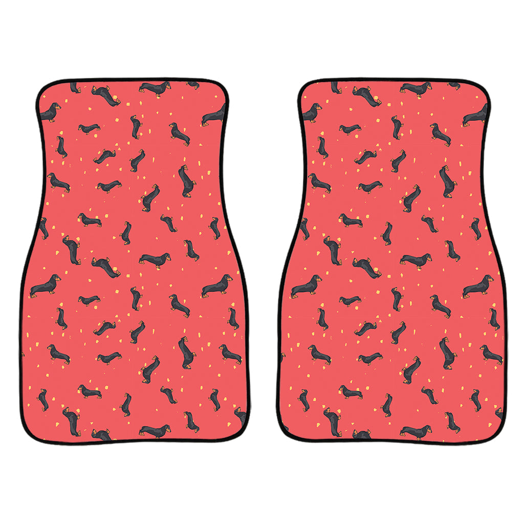 Cute Dachshund Pattern Print Front And Back Car Floor Mats/ Front Car Mat