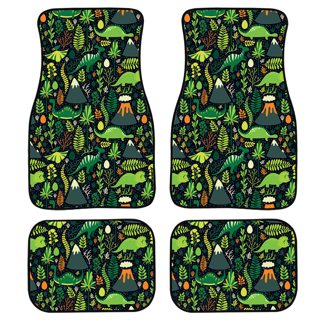 Cute Dinosaur And Floral Pattern Print Front And Back Car Floor Mats/ Front Car Mat