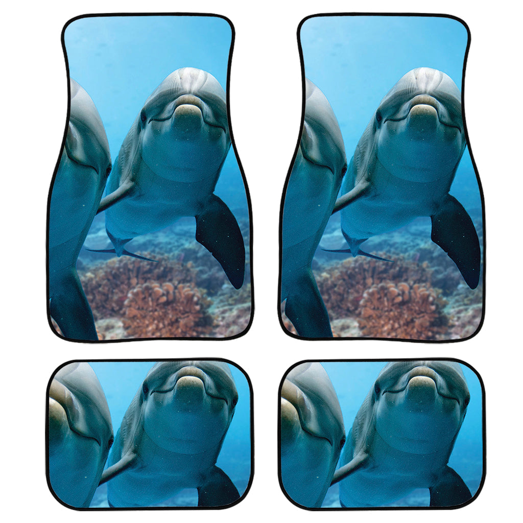 Cute Dolphins In The Ocean Print Front And Back Car Floor Mats/ Front Car Mat
