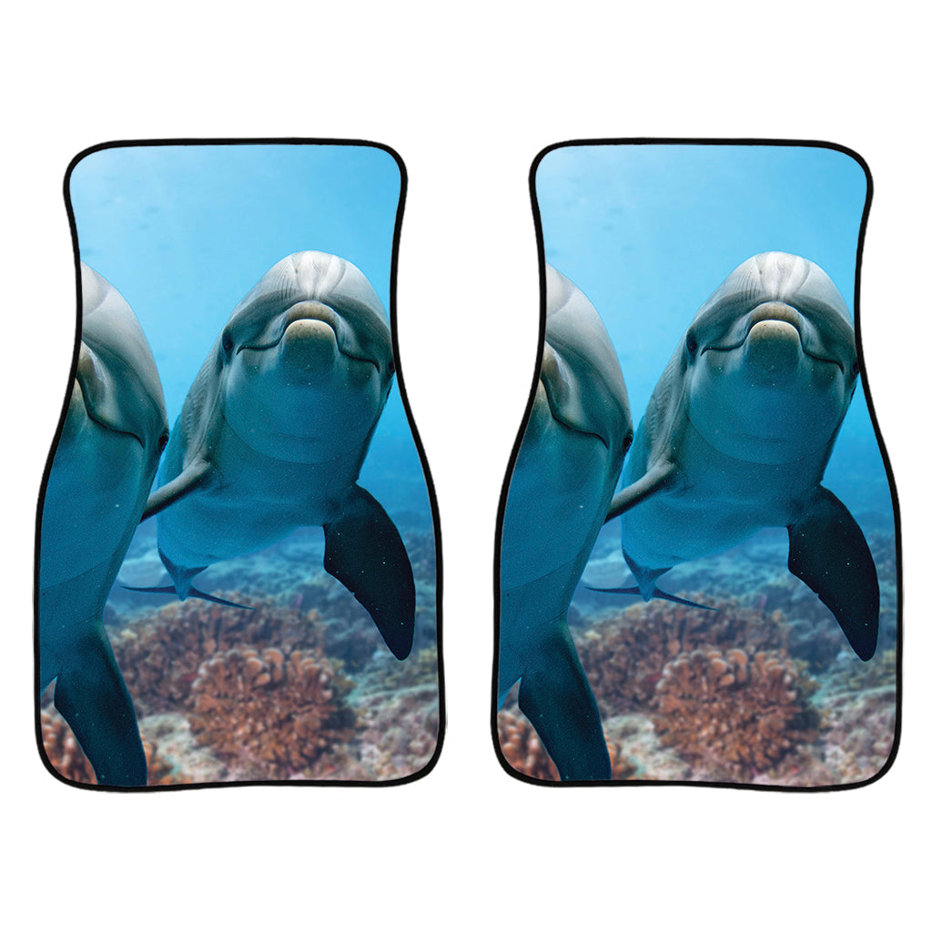 Cute Dolphins In The Ocean Print Front And Back Car Floor Mats/ Front Car Mat