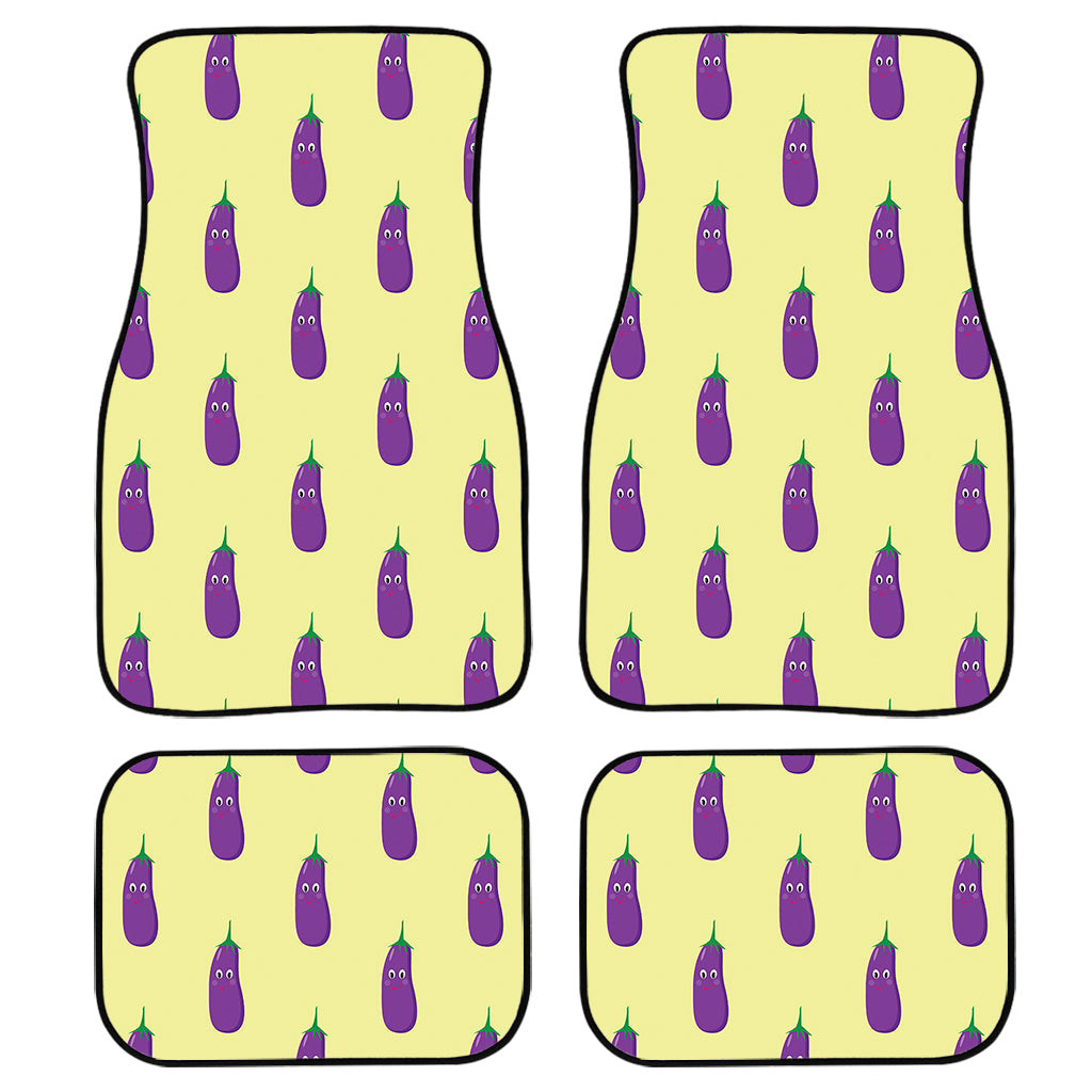 Cute Eggplant Pattern Print Front And Back Car Floor Mats/ Front Car Mat