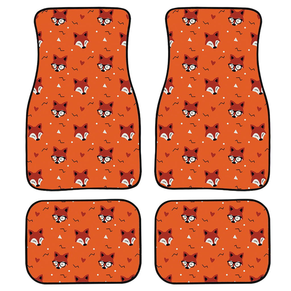 Cute Fox Pattern Print Front And Back Car Floor Mats/ Front Car Mat