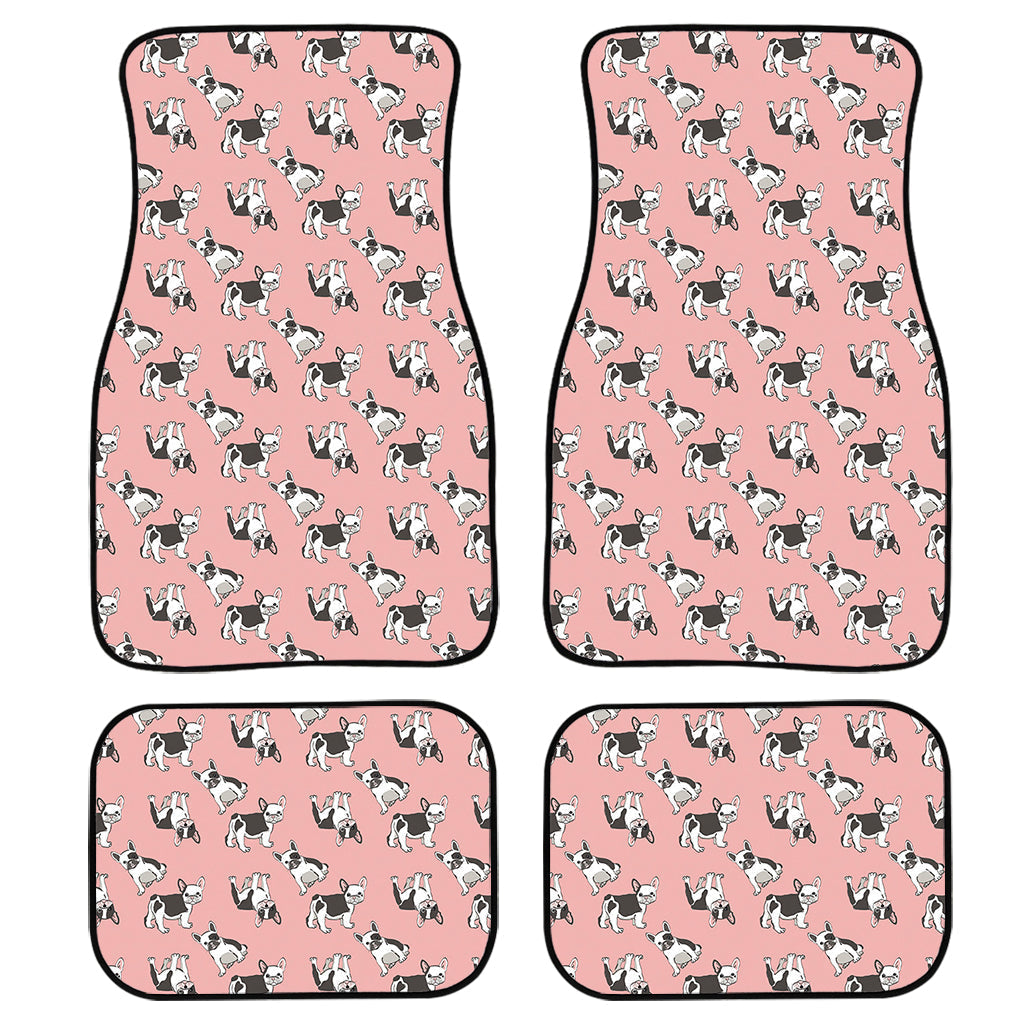 Cute French Bulldog Puppy Pattern Print Front And Back Car Floor Mats/ Front Car Mat