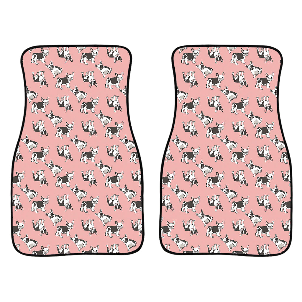 Cute French Bulldog Puppy Pattern Print Front And Back Car Floor Mats/ Front Car Mat