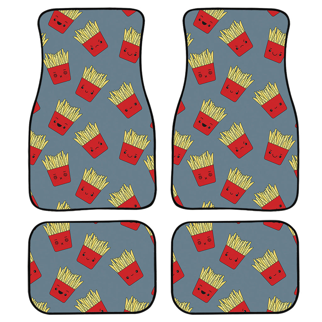 Cute French Fries Pattern Print Front And Back Car Floor Mats/ Front Car Mat