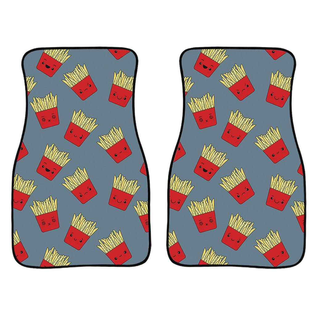 Cute French Fries Pattern Print Front And Back Car Floor Mats/ Front Car Mat