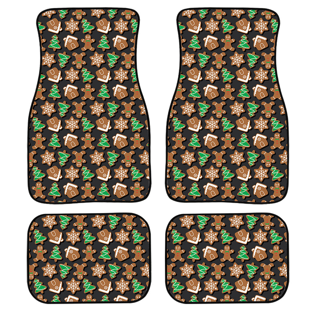 Cute Gingerbread Pattern Print Front And Back Car Floor Mats/ Front Car Mat