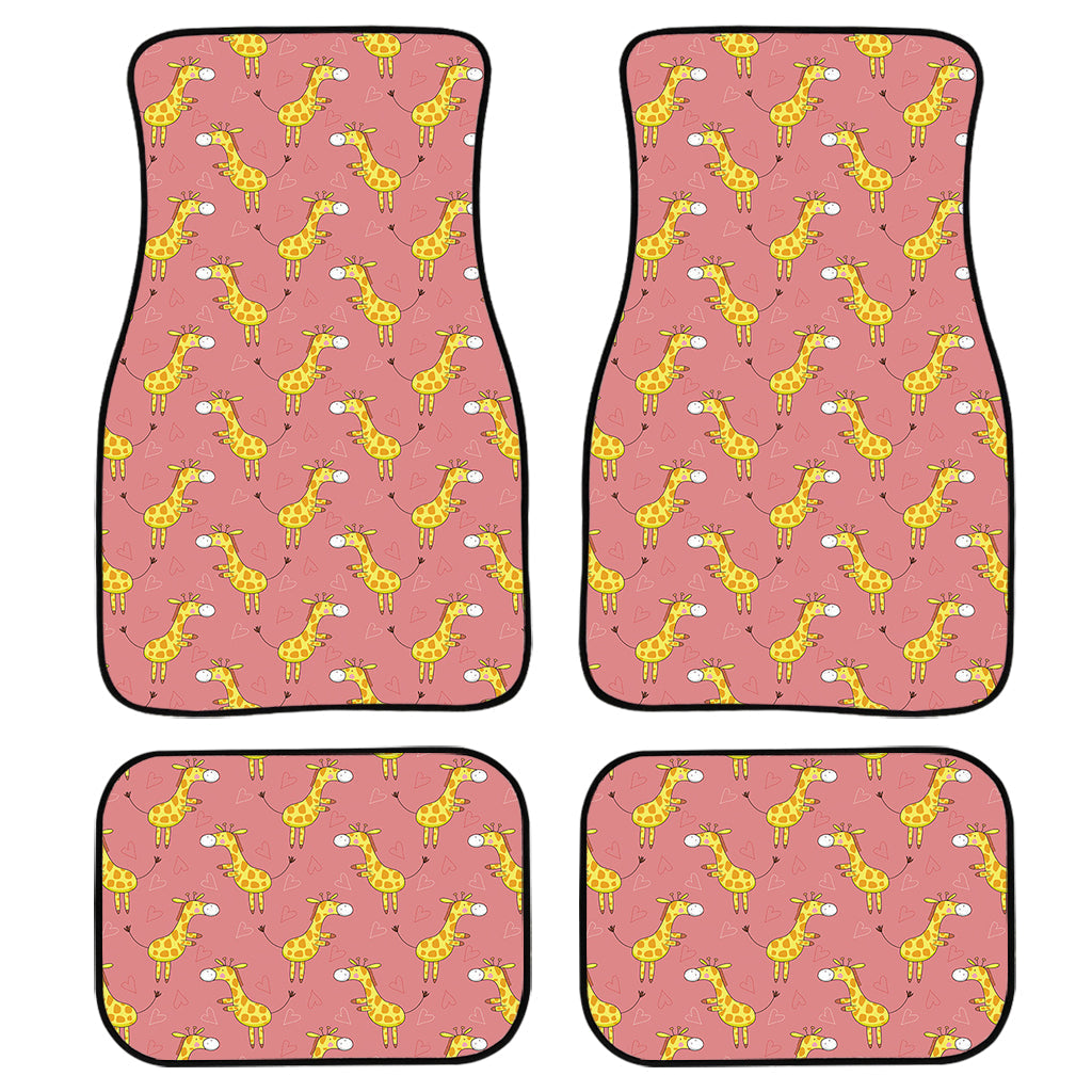 Cute Giraffe Pattern Print Front And Back Car Floor Mats/ Front Car Mat