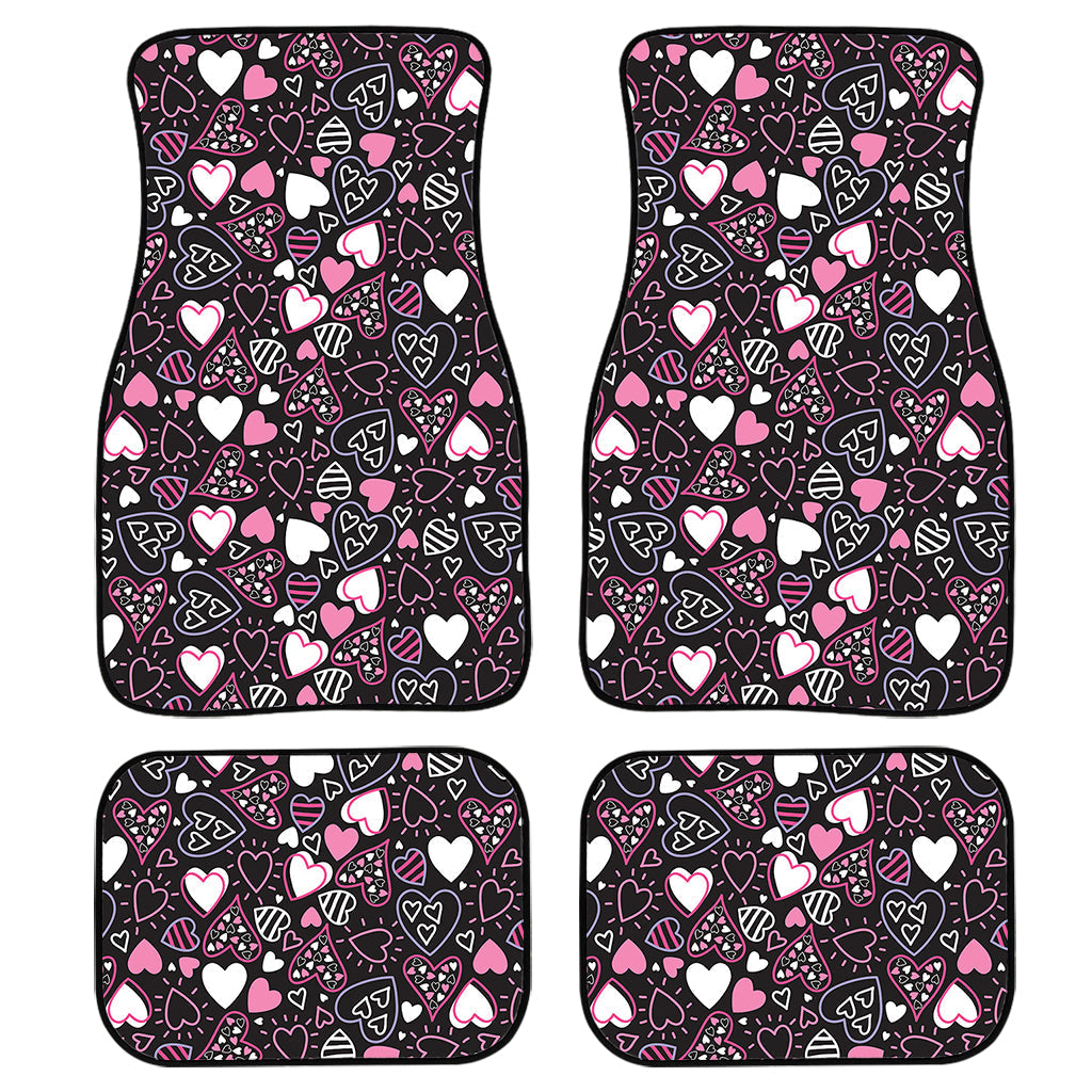 Cute Girly Heart Pattern Print Front And Back Car Floor Mats/ Front Car Mat