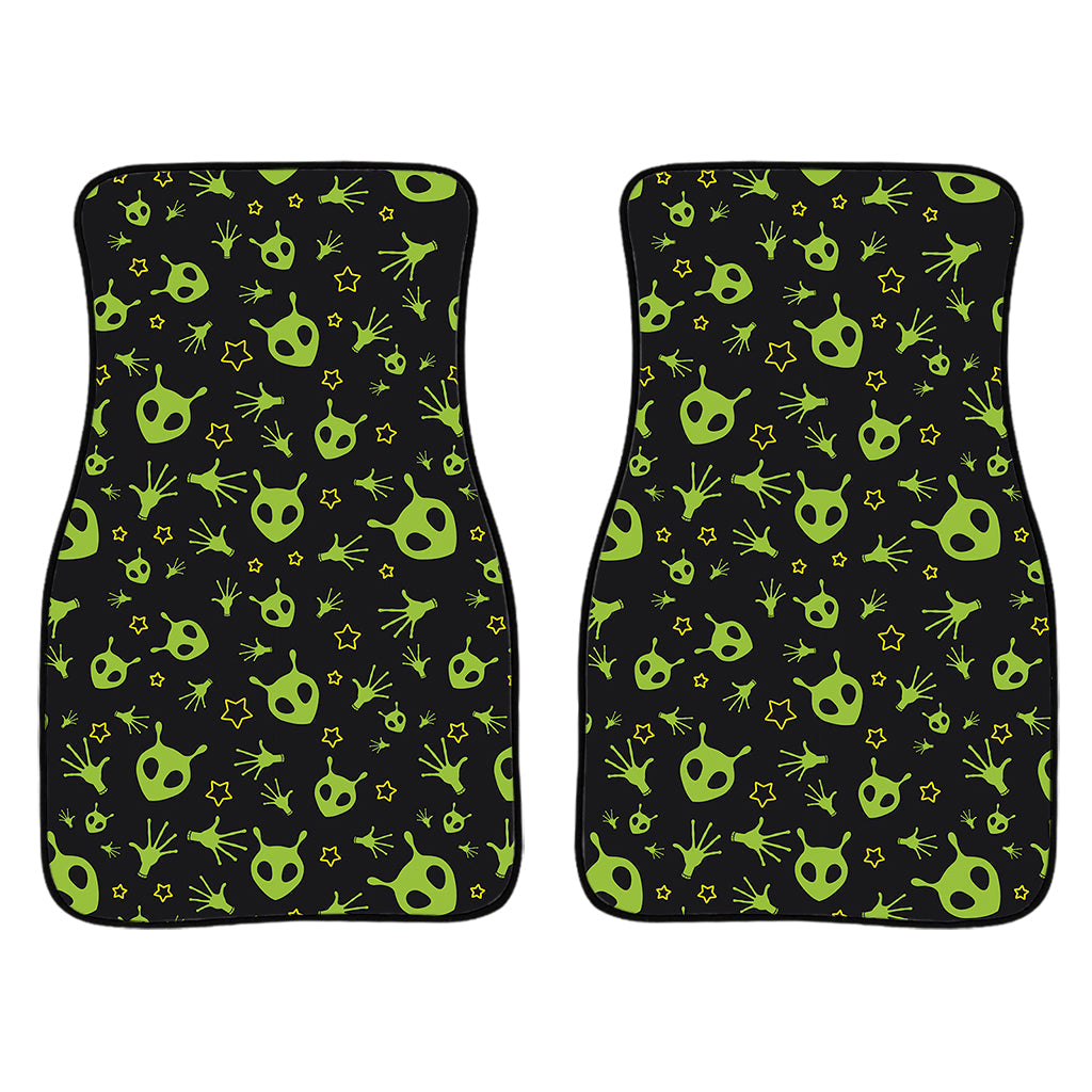 Cute Green Alien Pattern Print Front And Back Car Floor Mats/ Front Car Mat