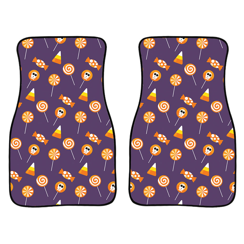 Cute Halloween Candy Pattern Print Front And Back Car Floor Mats/ Front Car Mat